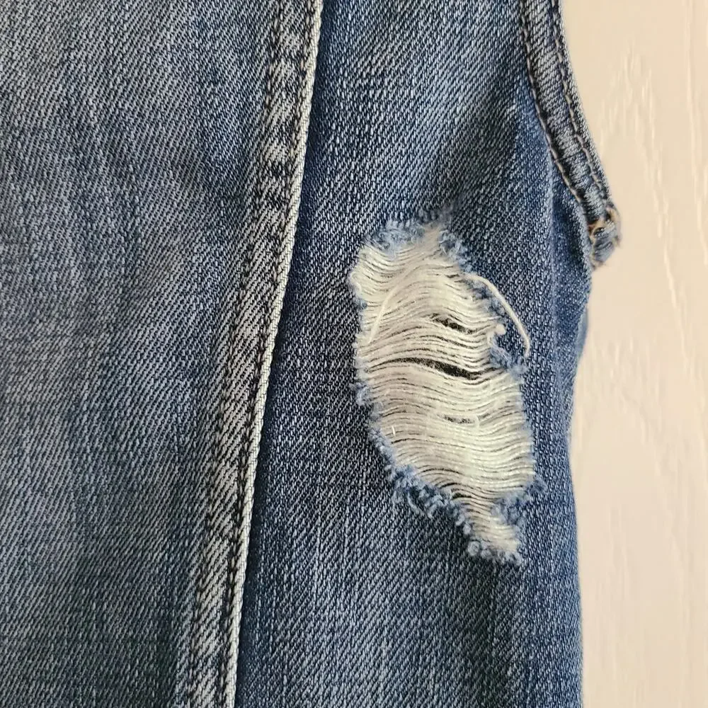 GREYWIRE New York‎ Lilly Denim Vest Soho Distressed Medium Wash Women's Small